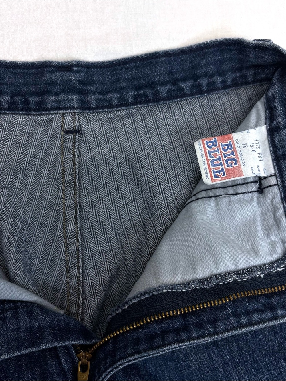 Vintage Big Blue Pinstripe Denim Jeans High Waist Skinny Sz 28 - Picture 7 of 12